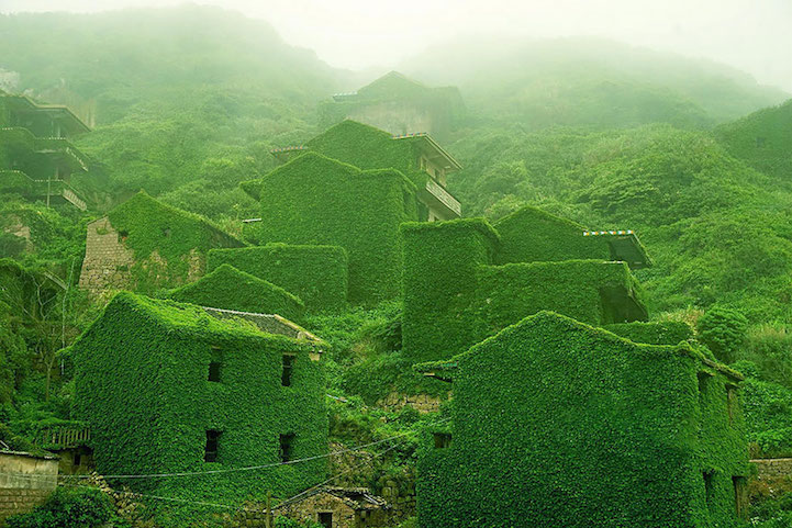 Pueblo abandonado en China fue vestido por capas naturales