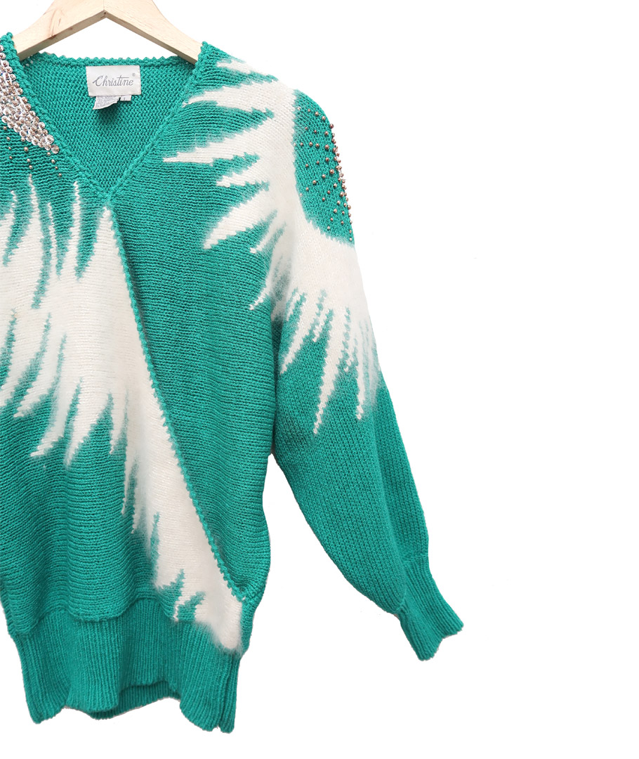 Chaleco verde agua con angora - Imagen 3